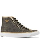 Emporio Armani Logo High-top Sneakers - Gold