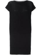 Issey Miyake Boxy Ribbed-knit Dress, Women's, Size: 2, Black, Cotton/nylon