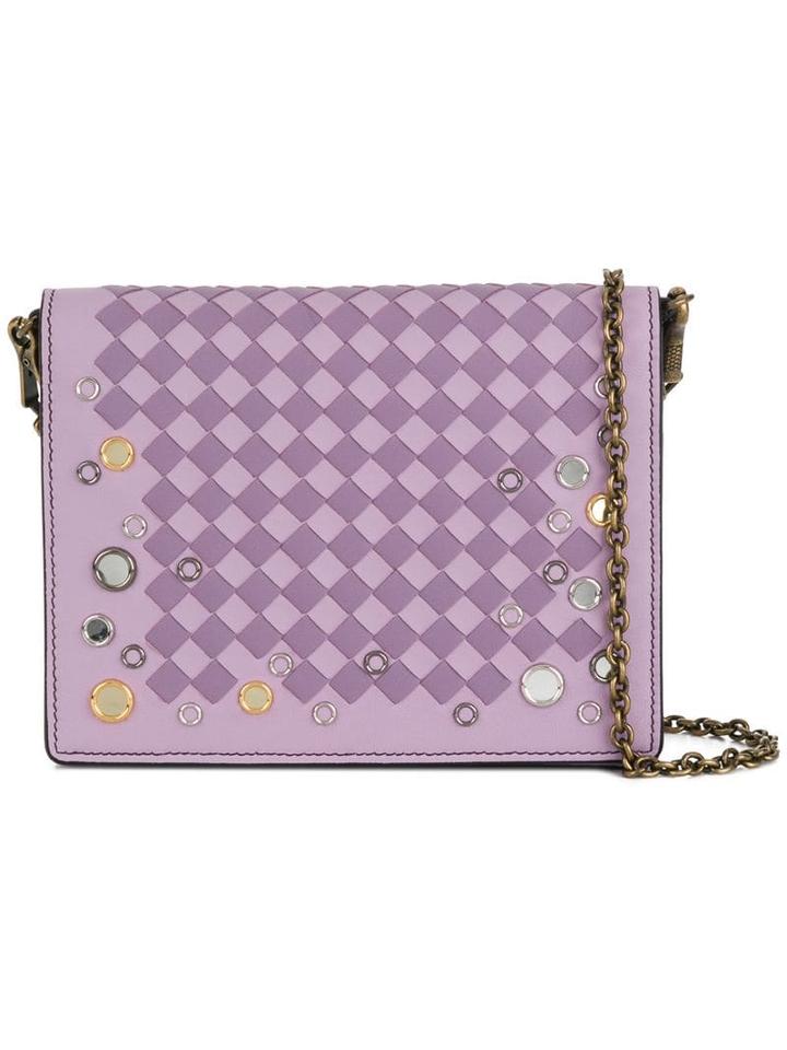 Bottega Veneta Parme Lilac Intrecciato Palio Chain Wallet - Pink
