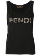 Fendi Pre-owned Embroidered Logo Tank Top - Black