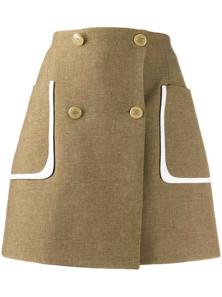Fendi Double-breasted Wrap Style Skirt - Neutrals