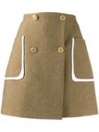 Fendi Double-breasted Wrap Style Skirt - Neutrals