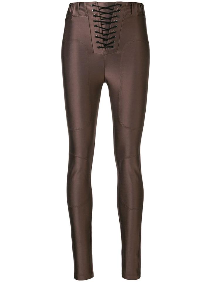 Unravel Project Slim Fit Stretch Pants - Brown