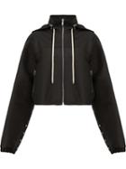 Rick Owens Detachable Hood Zipped Jacket, Women's, Size: 44, Black, Cotton/polyester/viscose