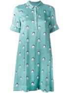 Essentiel Antwerp Face Print Dress, Women's, Size: 38, Green, Viscose