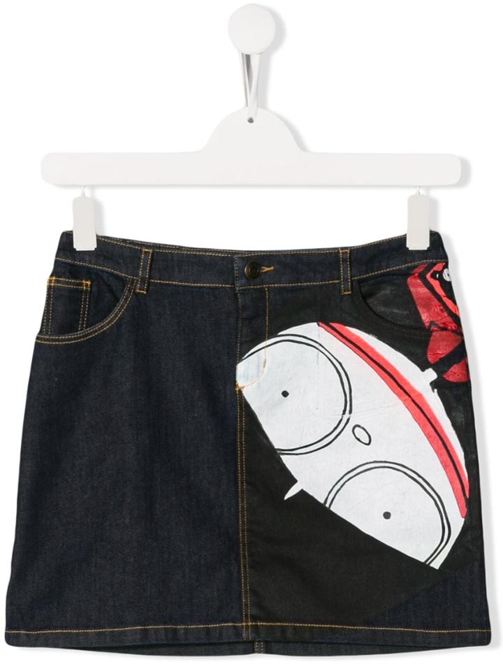 Little Marc Jacobs Printed Denim Skirt - Blue