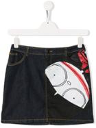 Little Marc Jacobs Printed Denim Skirt - Blue