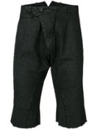 Masnada Distressed Asymmetric Shorts - Black