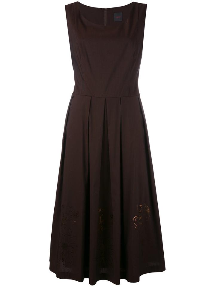 Eggs - Pleated Dress - Women - Cotton/nylon/spandex/elastane - 42, Brown, Cotton/nylon/spandex/elastane