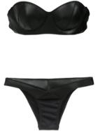 Amir Slama Panelled Bandeau Bikini Set - Black