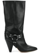 Buttero High Ankle Boots With Ring Detail - Black