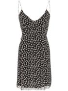 Amiri Sleeveless Floral Print Silk Slip Dress - Black