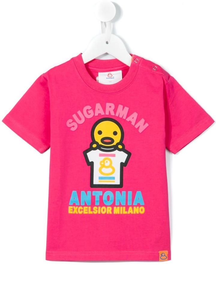Sugarman Kids Man With T-shirt Print T-shirt, Boy's, Size: 7 Yrs, Pink/purple