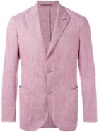 Eleventy Peak Lapel Blazer, Men's, Size: 54, Red, Linen/flax/cotton/spandex/elastane