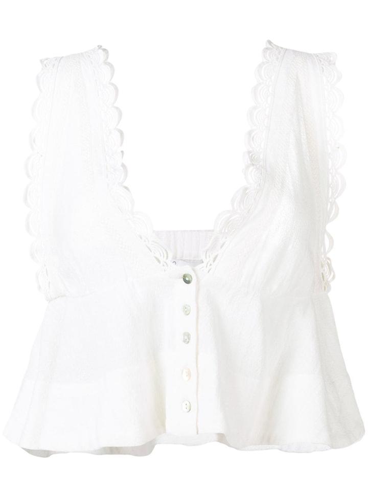 Iro Scalloped Tank Top - White