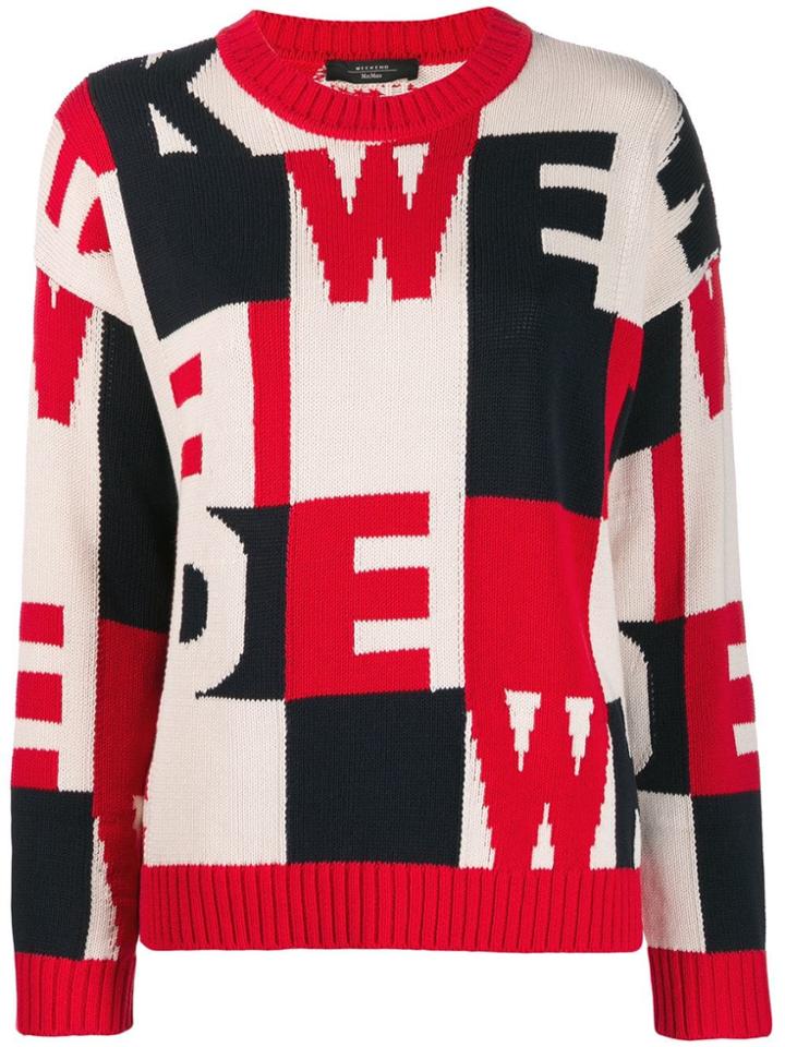 Weekend Max Mara Logo Print Knitted Jumper - Red