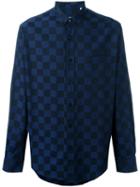 Ami Alexandre Mattiussi Checked Button Down Shirt, Men's, Size: 42, Blue, Cotton