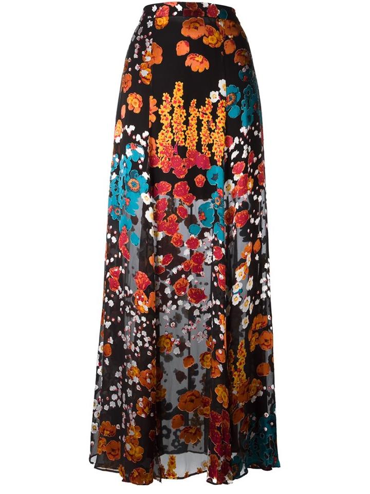 Alice+olivia 'athena' Full Maxi Skirt, Women's, Size: 8, Silk/polyester/spandex/elastane/viscose