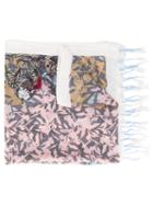 Dorothee Schumacher - Printed Scarf - Women - Linen/flax - One Size, White, Linen/flax
