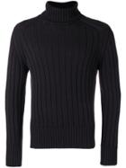 Cruciani Rib Knit Turtleneck Sweater - Black