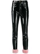 Chiara Ferragni Fur Trim Trousers - Black