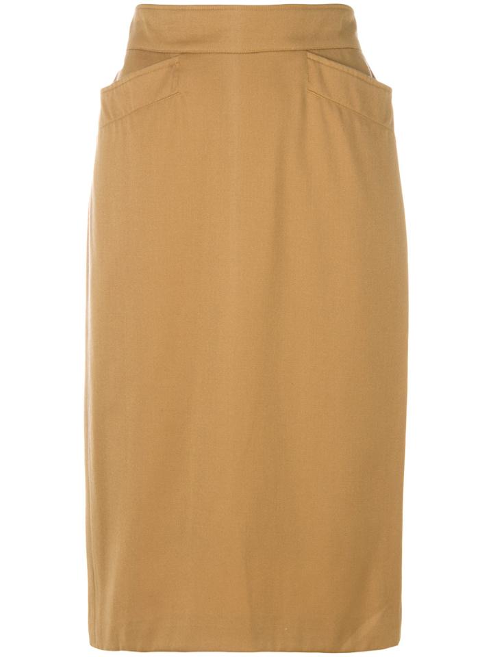 Kenzo Vintage Fitted Pencil Skirt - Nude & Neutrals