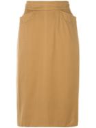 Kenzo Vintage Fitted Pencil Skirt - Nude & Neutrals