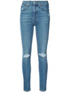 Re/done Skinny Distressed Jeans - Blue