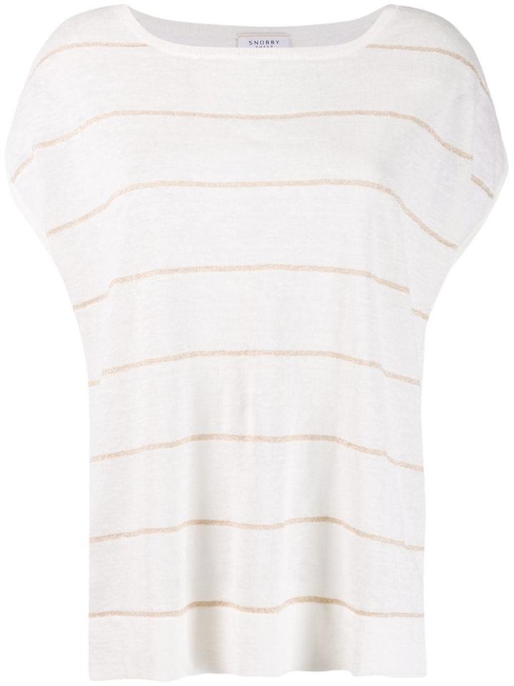 Snobby Sheep Striped Lightweight T-shirt - White