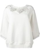 Twin-set Lace Neck Blouse, Women's, Size: Small, Nude/neutrals, Cotton