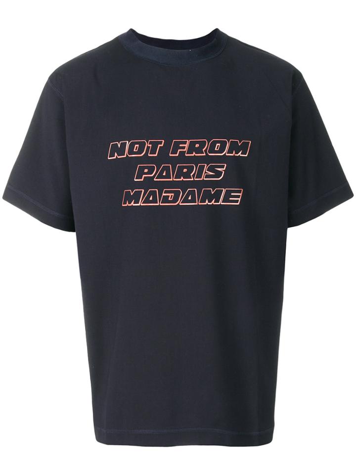 Drôle De Monsieur Front Print T-shirt - Blue