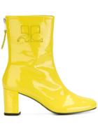 Courrèges Retro Zipped Ankle Boots - Yellow & Orange