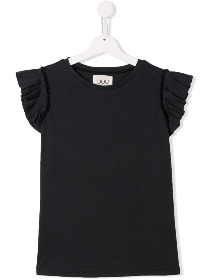 Douuod Kids Navy Pleated Top - Blue