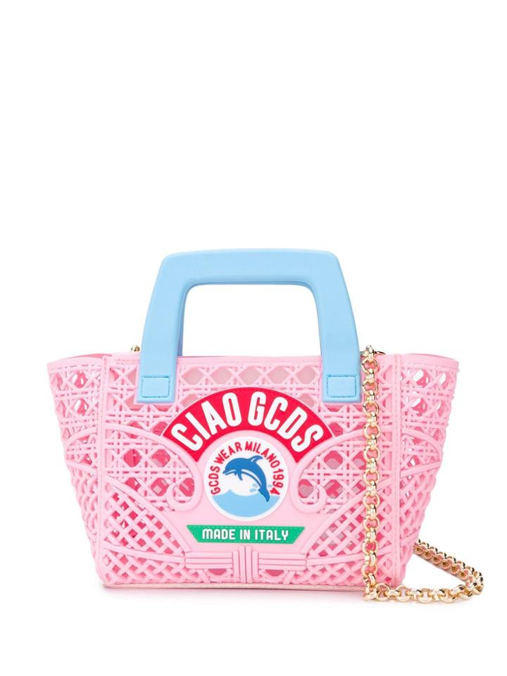 Gcds Mini Woven Shoulder Bag - Pink