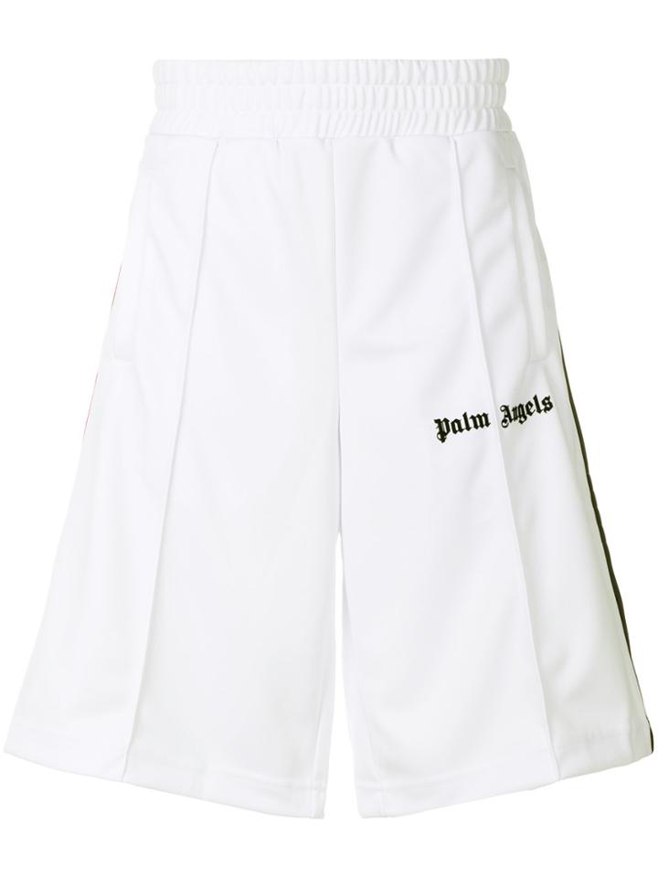 Palm Angels Side-striped Track Shorts - White