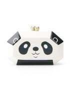 Serpui Panda Shoulder Clutch, Women's, White, Wood