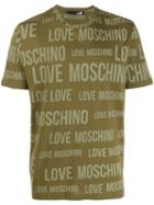Love Moschino Logo Print Crew Neck T-shirt - Green