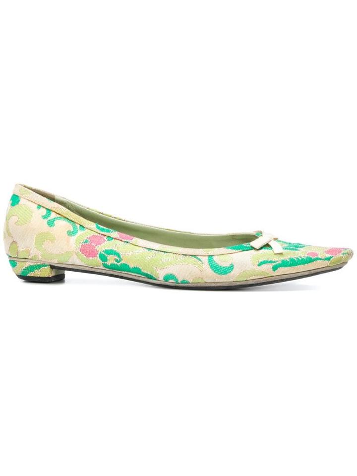 Prada Pre-owned Jacquard Pointed Ballerinas - Multicolour