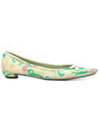 Prada Pre-owned Jacquard Pointed Ballerinas - Multicolour