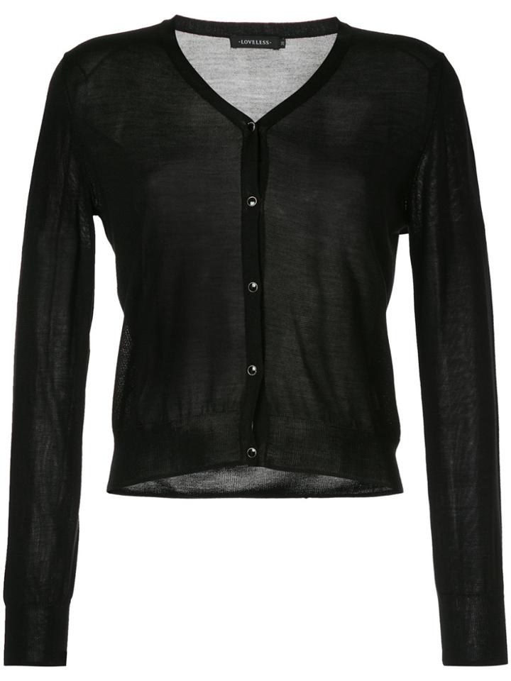 Loveless Fine Knit Cardigan - Black