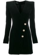 Balmain Velvet Fitted Mini Dress - Black