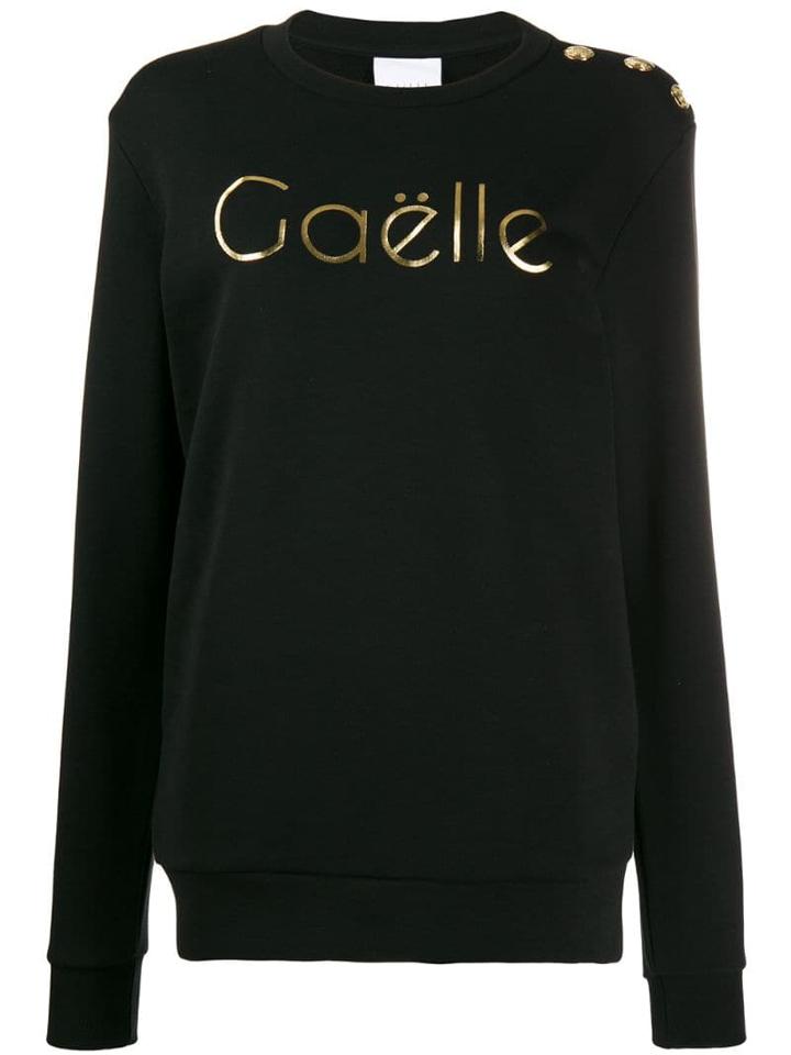 Gaelle Bonheur Metallic Logo Jumper - Black