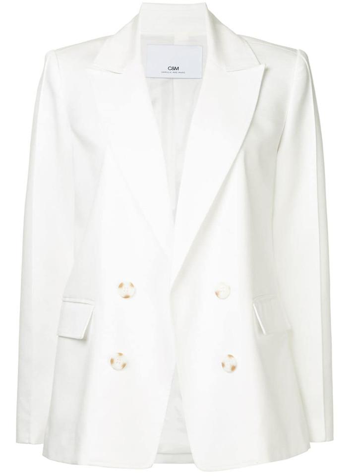 C & M Double Breasted Blazer - White