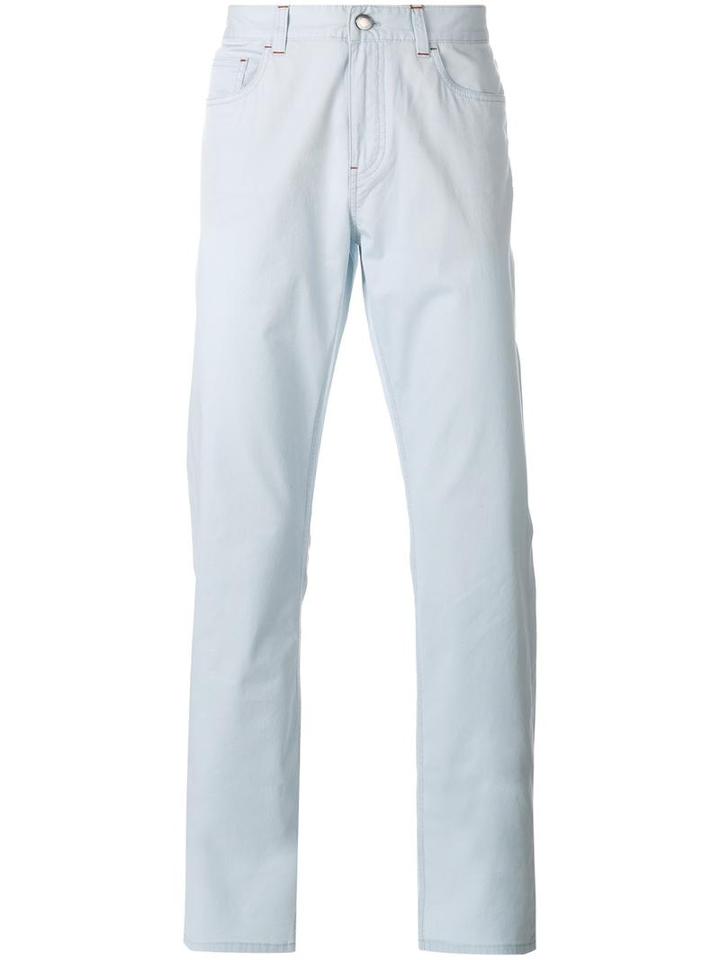 Loro Piana Slim-fit Trousers, Men's, Size: 38, Blue, Cotton/spandex/elastane