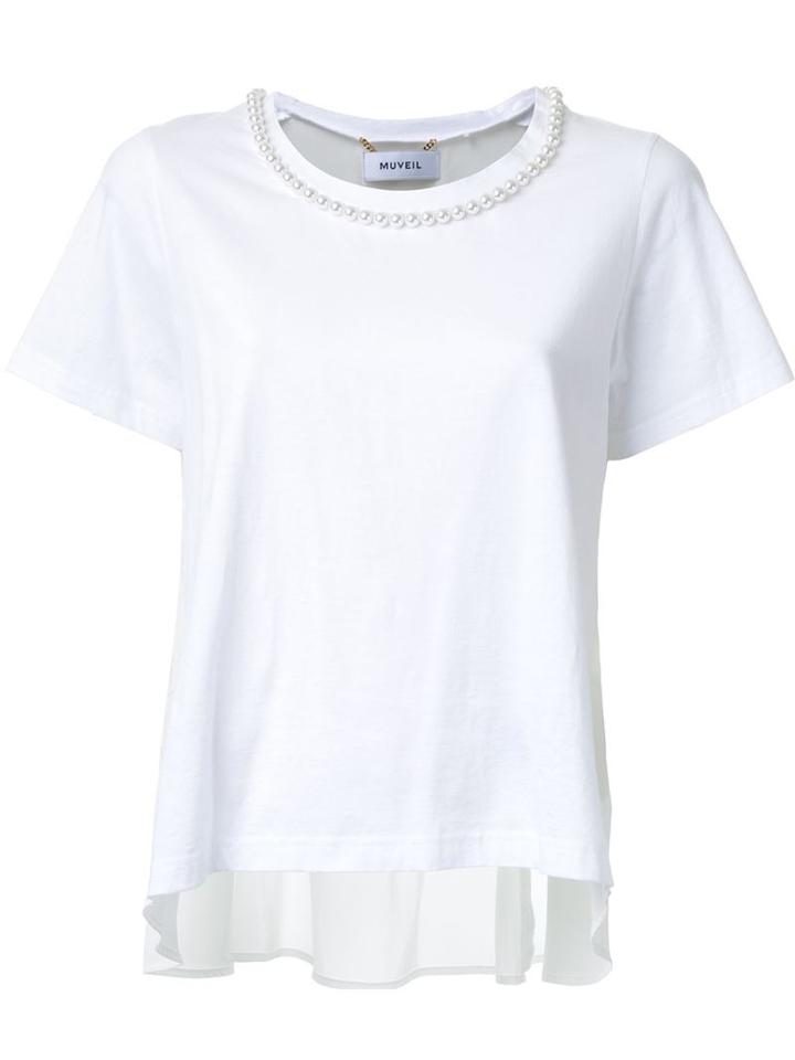 Muveil Embellished Collar T-shirt