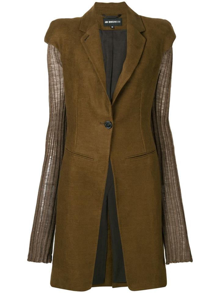Ann Demeulemeester Short Sleeved Coat - Green