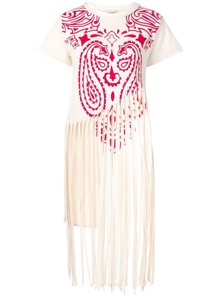 Loewe Totem Fringed T-shirt - Neutrals