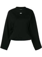Off-white Round Neck Silhouette Sweatshirt - Black