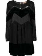 Twin-set Zig Zag Panel Mini Dress - Black