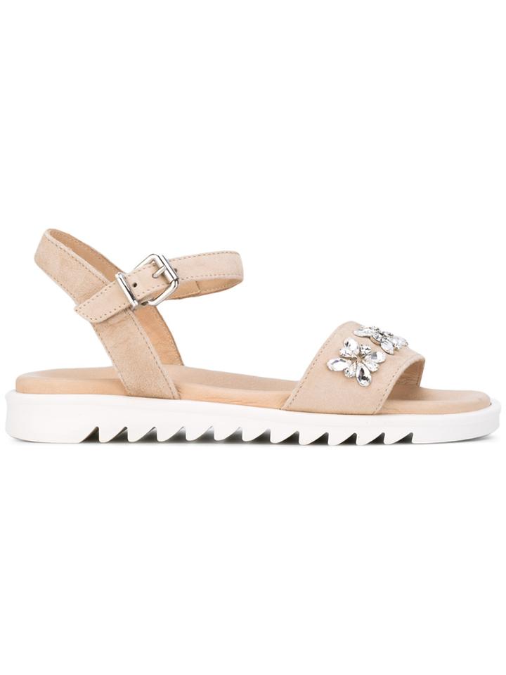 Ermanno Scervino Junior Embellished Open Toe Sandals - Nude & Neutrals